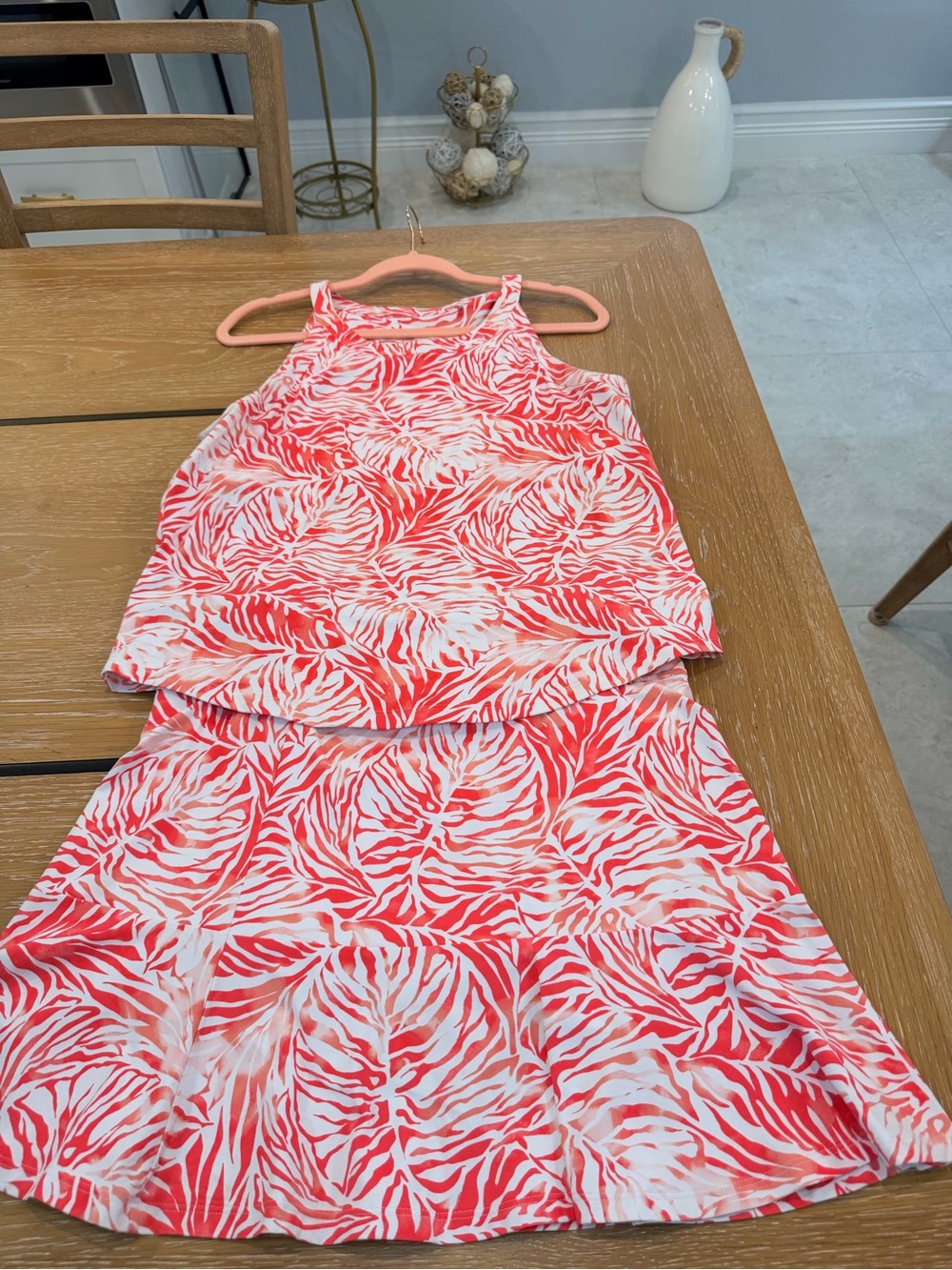 Tommy Bahama IslandZone Tropical Tank & Skort Set Size M coral 🪸 white